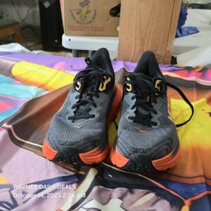 Hoka Gray and Orange Running Shoes 7.5 In Men